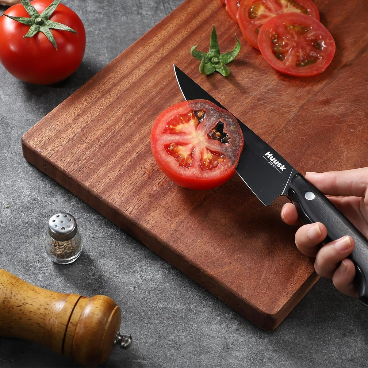 Huusk Meat Cleaver Knife Heavy Duty Bone Chopper, Hand Forged Kitchen Axe | Sheath Included, Full Tang Bone Chopping Knife, Japanese Butcher Knife for Meat Cutting, Fathers Day Gift Idea for Men Dad