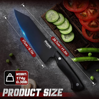 Huusk Meat Cleaver Knife Heavy Duty Bone Chopper, Hand Forged Kitchen Axe | Sheath Included, Full Tang Bone Chopping Knife, Japanese Butcher Knife for Meat Cutting, Fathers Day Gift Idea for Men Dad
