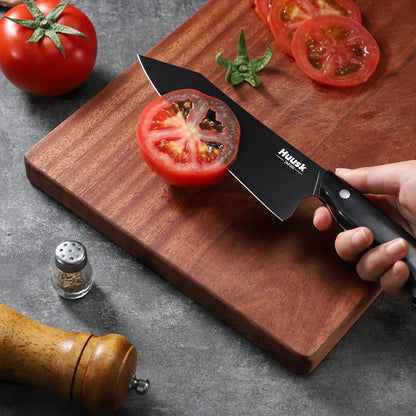 Huusk Meat Cleaver Knife Heavy Duty Bone Chopper, Hand Forged Kitchen Axe | Sheath Included, Full Tang Bone Chopping Knife, Japanese Butcher Knife for Meat Cutting, Fathers Day Gift Idea for Men Dad