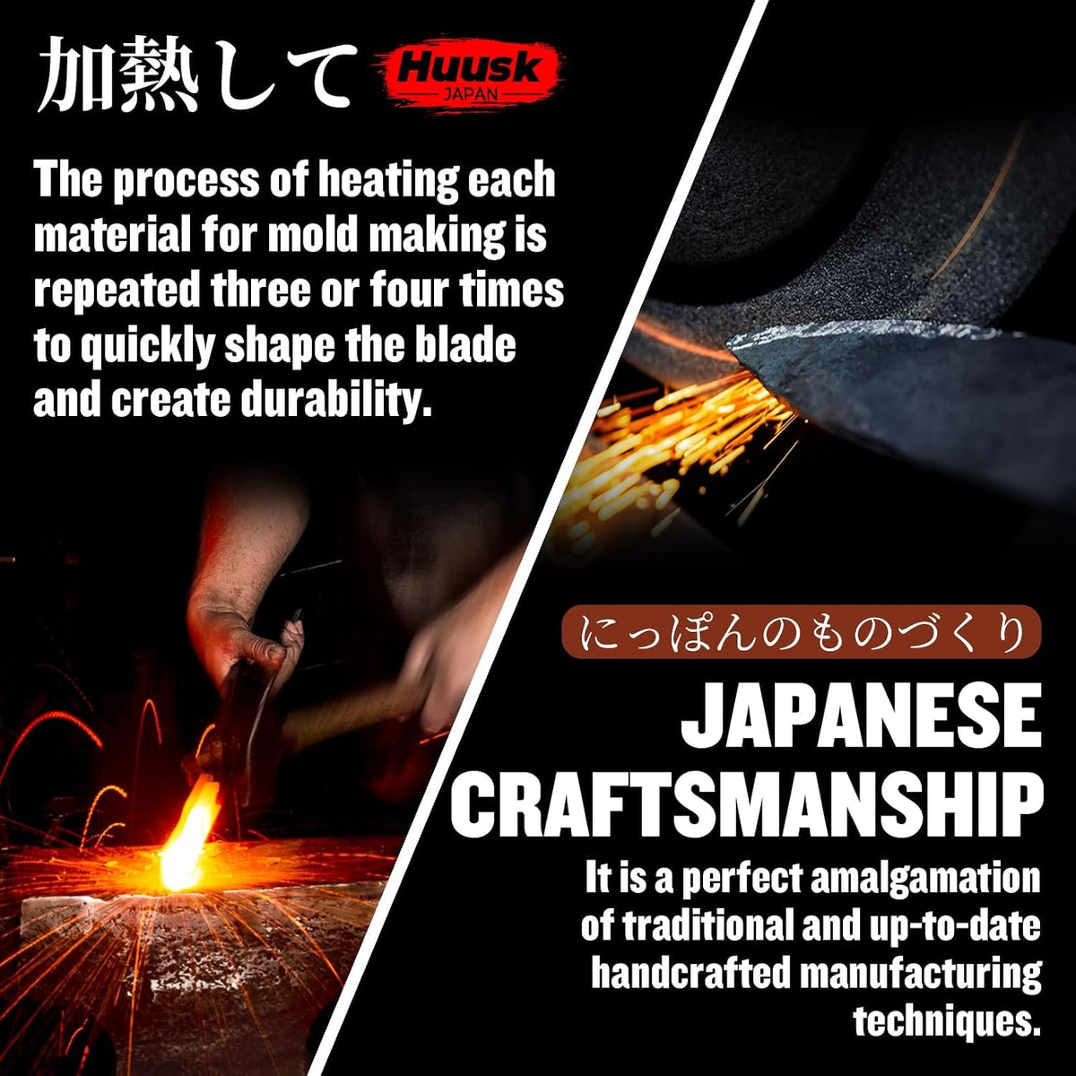 Huusk Meat Cleaver Knife Heavy Duty Bone Chopper, Hand Forged Kitchen Axe | Sheath Included, Full Tang Bone Chopping Knife, Japanese Butcher Knife for Meat Cutting, Fathers Day Gift Idea for Men Dad