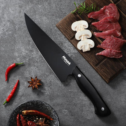 Huusk Meat Cleaver Knife Heavy Duty Bone Chopper, Hand Forged Kitchen Axe | Sheath Included, Full Tang Bone Chopping Knife, Japanese Butcher Knife for Meat Cutting, Fathers Day Gift Idea for Men Dad