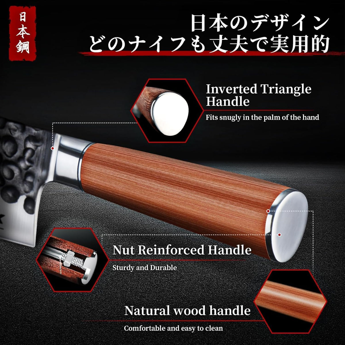 Huusk Meat Cleaver Knife Heavy Duty Bone Chopper, Hand Forged Kitchen Axe | Sheath Included, Full Tang Bone Chopping Knife, Japanese Butcher Knife for Meat Cutting, Fathers Day Gift Idea for Men Dad