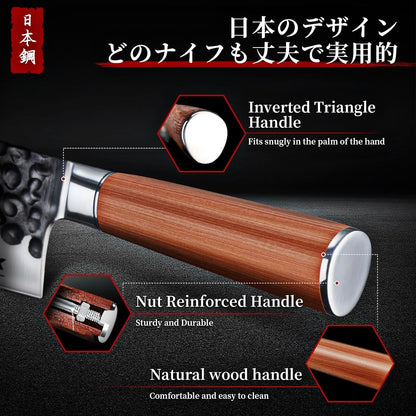 Huusk Meat Cleaver Knife Heavy Duty Bone Chopper, Hand Forged Kitchen Axe | Sheath Included, Full Tang Bone Chopping Knife, Japanese Butcher Knife for Meat Cutting, Fathers Day Gift Idea for Men Dad