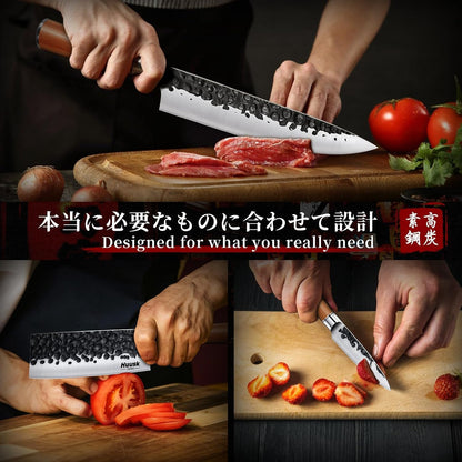 Huusk Meat Cleaver Knife Heavy Duty Bone Chopper, Hand Forged Kitchen Axe | Sheath Included, Full Tang Bone Chopping Knife, Japanese Butcher Knife for Meat Cutting, Fathers Day Gift Idea for Men Dad