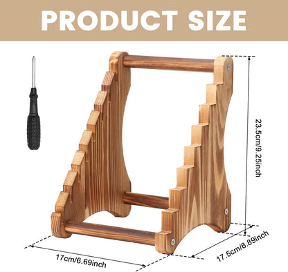 Knife Display Block, 7 Layers Wood Knives Display Rack, Fixed Blade Knife Collection Organizer for Home Restaurant Countertop Tabletop