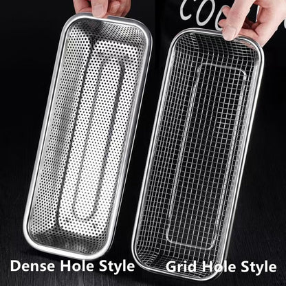 Kitchen Drawer Organizer, 12 Inch Dishwasher Silverware Cutlery Basket, 2 Pack Mesh Stainless Steel Flatware Drawer Organizer, Countertop Utensil Cutlery Tray, Spoon Knife Fork Organizers Box