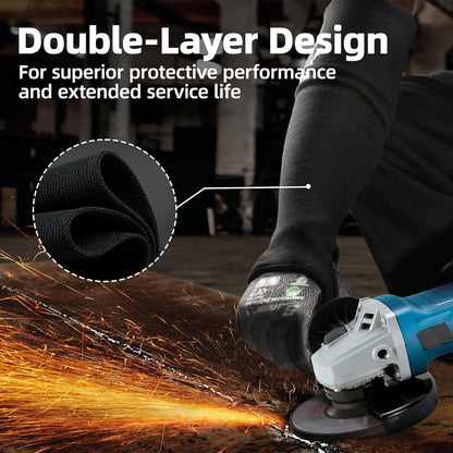 ANSI A9 Cut Resistant Arm Sleeves PM916, 18in 2-Ply Construction Flame Resistant Welding Sleeves for Work, Ultimate Performance, Level 4 Heat Resistant Arm Guards for Glass Blowing, Automotive