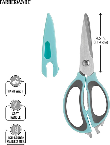 4-in-1 Kitchen Scissors, High Carbon Stainless Steel, Black