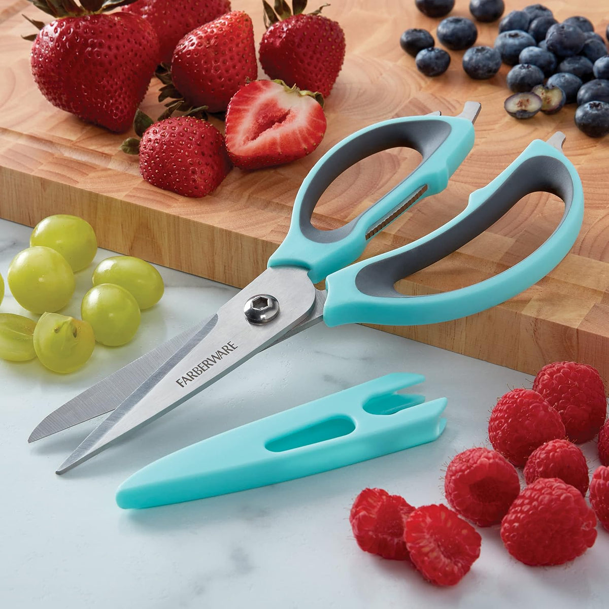4-in-1 Kitchen Scissors, High Carbon Stainless Steel, Black