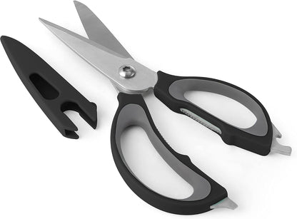 4-in-1 Kitchen Scissors, High Carbon Stainless Steel, Black