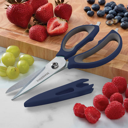 4-in-1 Kitchen Scissors, High Carbon Stainless Steel, Black