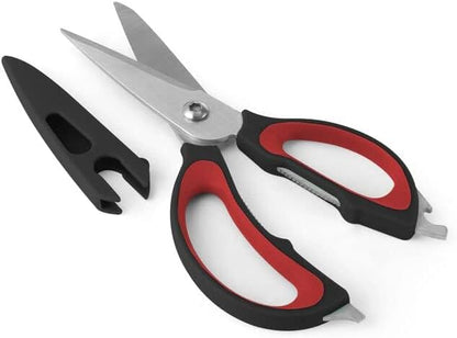 4-in-1 Kitchen Scissors, High Carbon Stainless Steel, Black