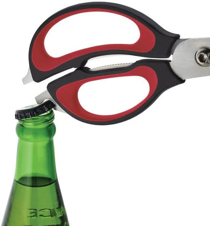 4-in-1 Kitchen Scissors, High Carbon Stainless Steel, Black
