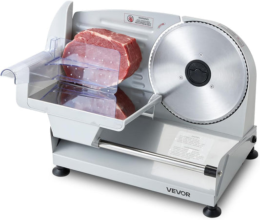 Meat Slicer, 7.5" Electric Deli Slicer with SUS420 Blade & 0-0.6" Adjustable Thickness, 200W Home Food-Slicer for Frozen Meat, Ham, Baguett, Steak, UL Approved