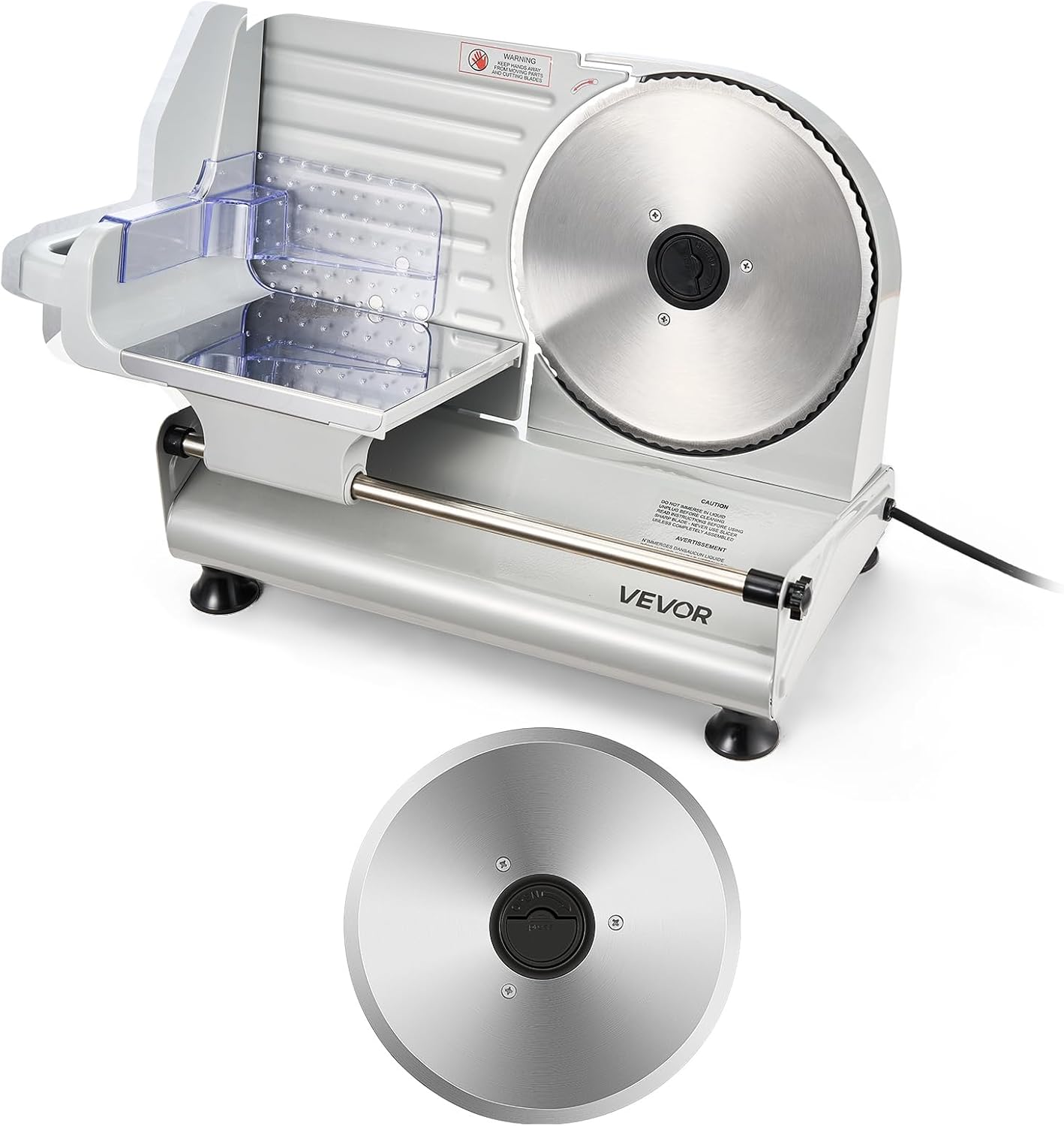 Meat Slicer, 7.5" Electric Deli Slicer with SUS420 Blade & 0-0.6" Adjustable Thickness, 200W Home Food-Slicer for Frozen Meat, Ham, Baguett, Steak, UL Approved