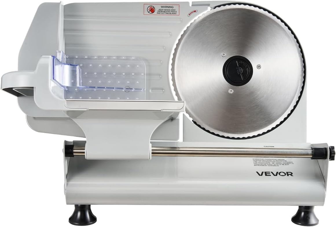 Meat Slicer, 7.5" Electric Deli Slicer with SUS420 Blade & 0-0.6" Adjustable Thickness, 200W Home Food-Slicer for Frozen Meat, Ham, Baguett, Steak, UL Approved