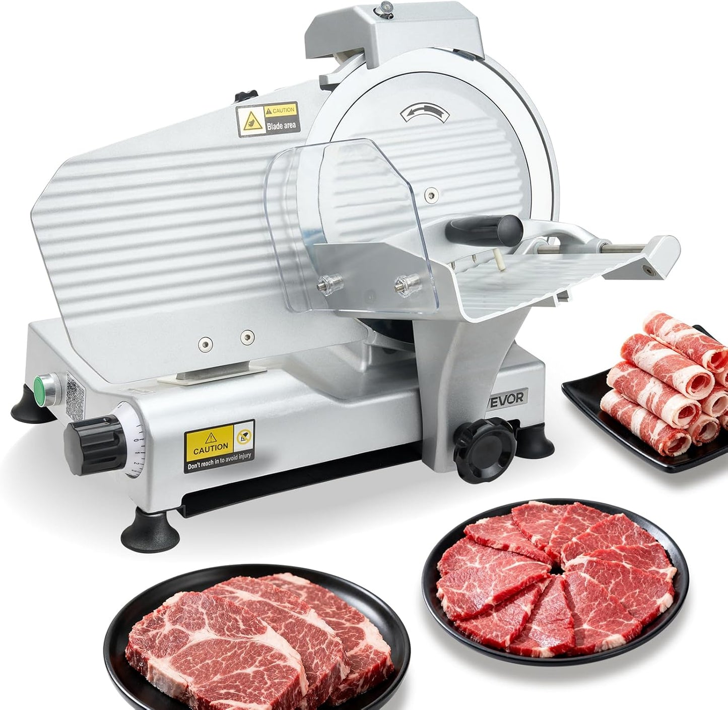 Meat Slicer, 7.5" Electric Deli Slicer with SUS420 Blade & 0-0.6" Adjustable Thickness, 200W Home Food-Slicer for Frozen Meat, Ham, Baguett, Steak, UL Approved