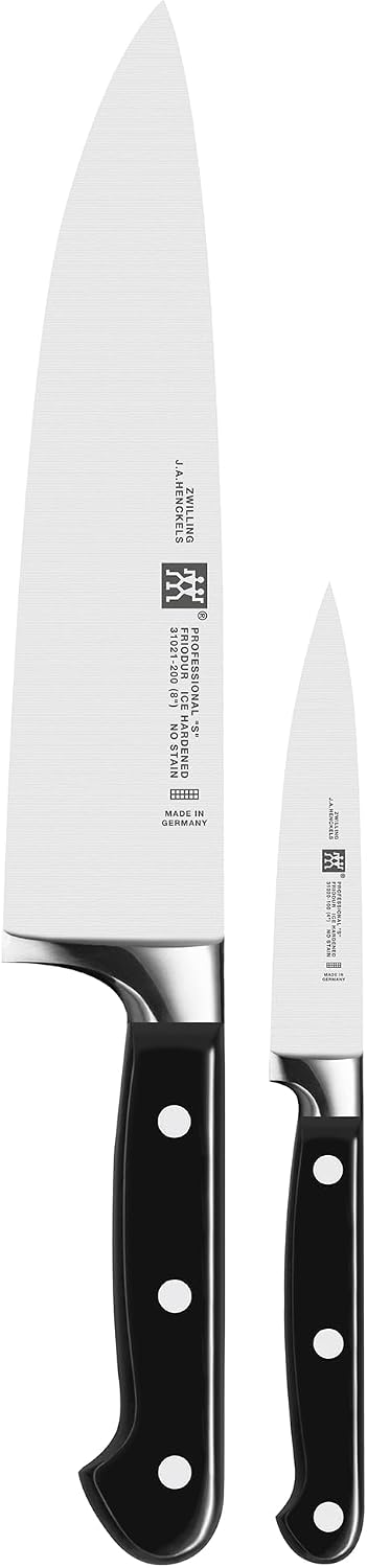 Professional S 2-Piece Razor-Sharp German Chef's Knife Set, Made in Company-Owned German Factory with Special Formula Steel perfected for almost 300 Years, Dishwasher Safe