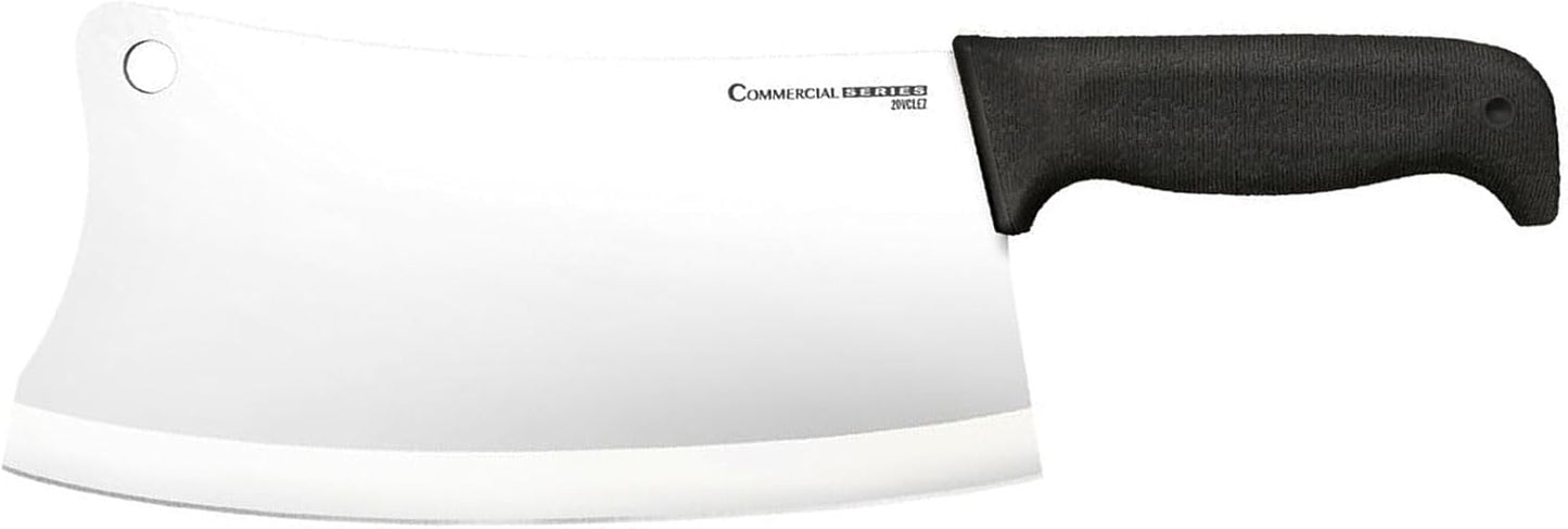 Cold Steel Cleaver 9" Durable Cryo-Quenched German 4116 Stainless Steel Fixed Blade Knife with Kray-Ex Handle Heavy Duty Commercial Grade for Butchery, Kitchen, Hunting & Field Use