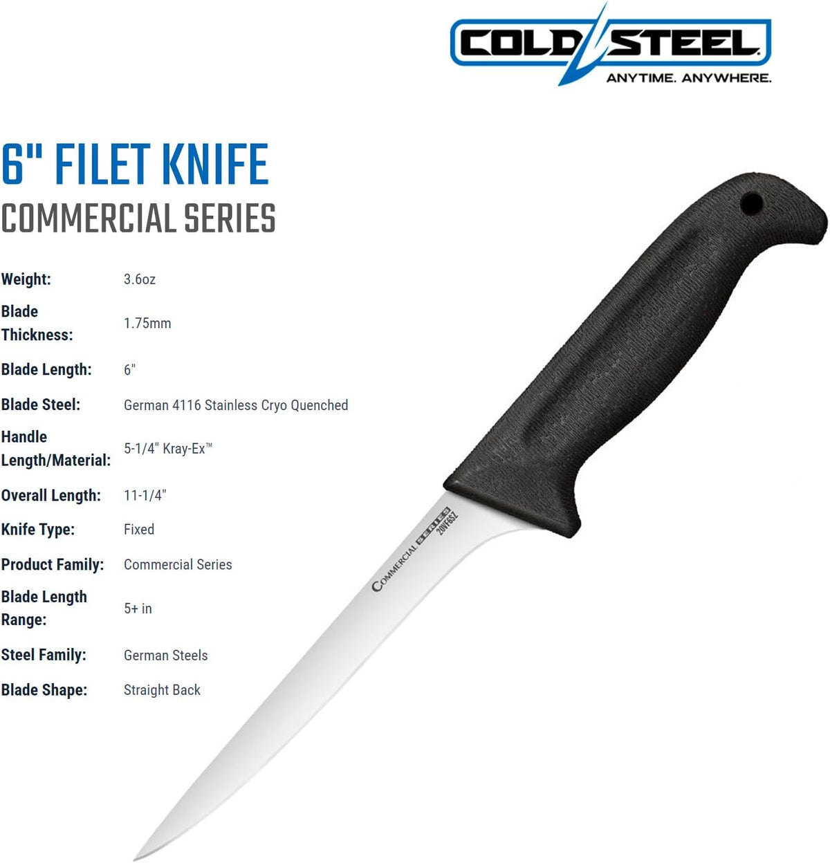 Cold Steel Cleaver 9" Durable Cryo-Quenched German 4116 Stainless Steel Fixed Blade Knife with Kray-Ex Handle Heavy Duty Commercial Grade for Butchery, Kitchen, Hunting & Field Use