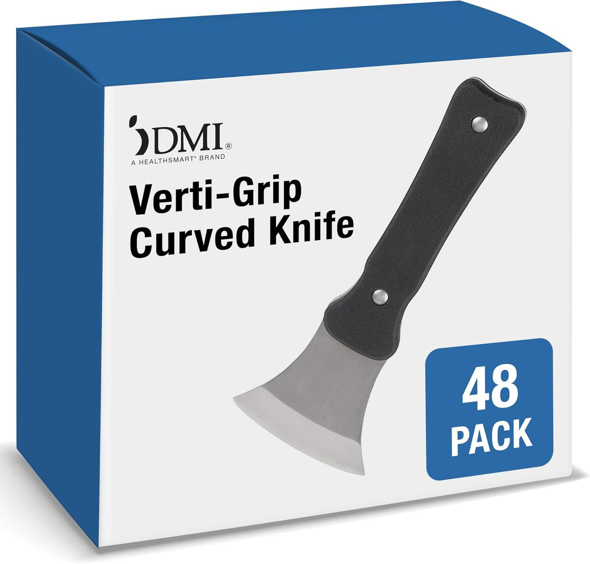 Steak Knife, Rocker, Curved, Verti Grip Kitchen and Dinner Steak Knife for Ease of Chopping or Limited Hand Strength, Dishwasher Safe, Stainless Steel Blade