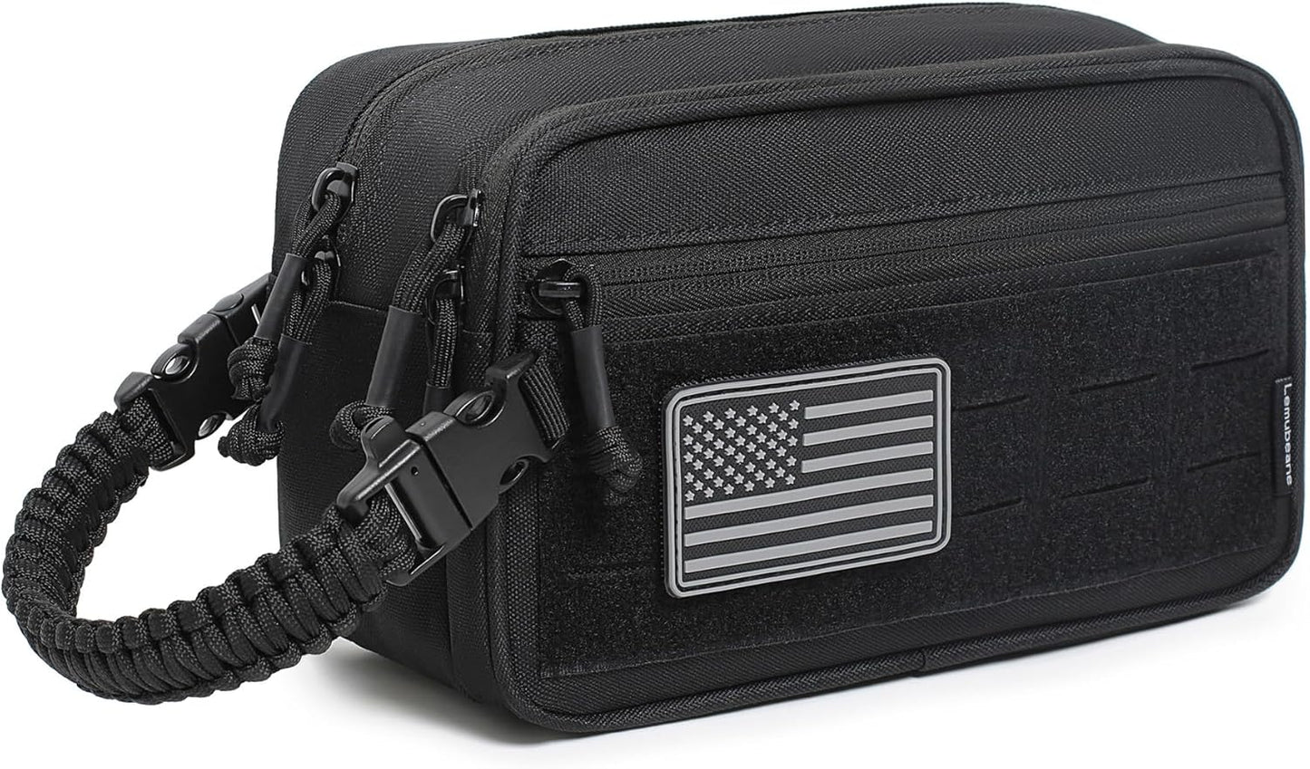 Tactical Toiletry Bag for Men Dry Wet Separate Dopp Kit Travel Hygiene Bag EDC Utility Tool Molle Pouch Mens Shaving Kit Travel shower Bags (OD Green)
