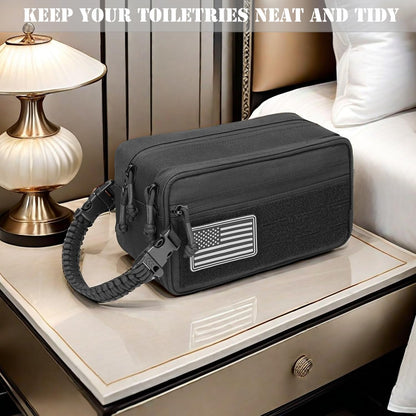 Tactical Toiletry Bag for Men Dry Wet Separate Dopp Kit Travel Hygiene Bag EDC Utility Tool Molle Pouch Mens Shaving Kit Travel shower Bags (OD Green)