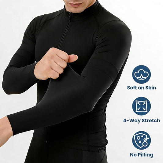 8 Pairs Soft Arm Sleeves, UV Sun Protection Cooling Compression Arm Covers for Outdoor Work, Sports, Men & Women