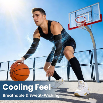 8 Pairs Soft Arm Sleeves, UV Sun Protection Cooling Compression Arm Covers for Outdoor Work, Sports, Men & Women