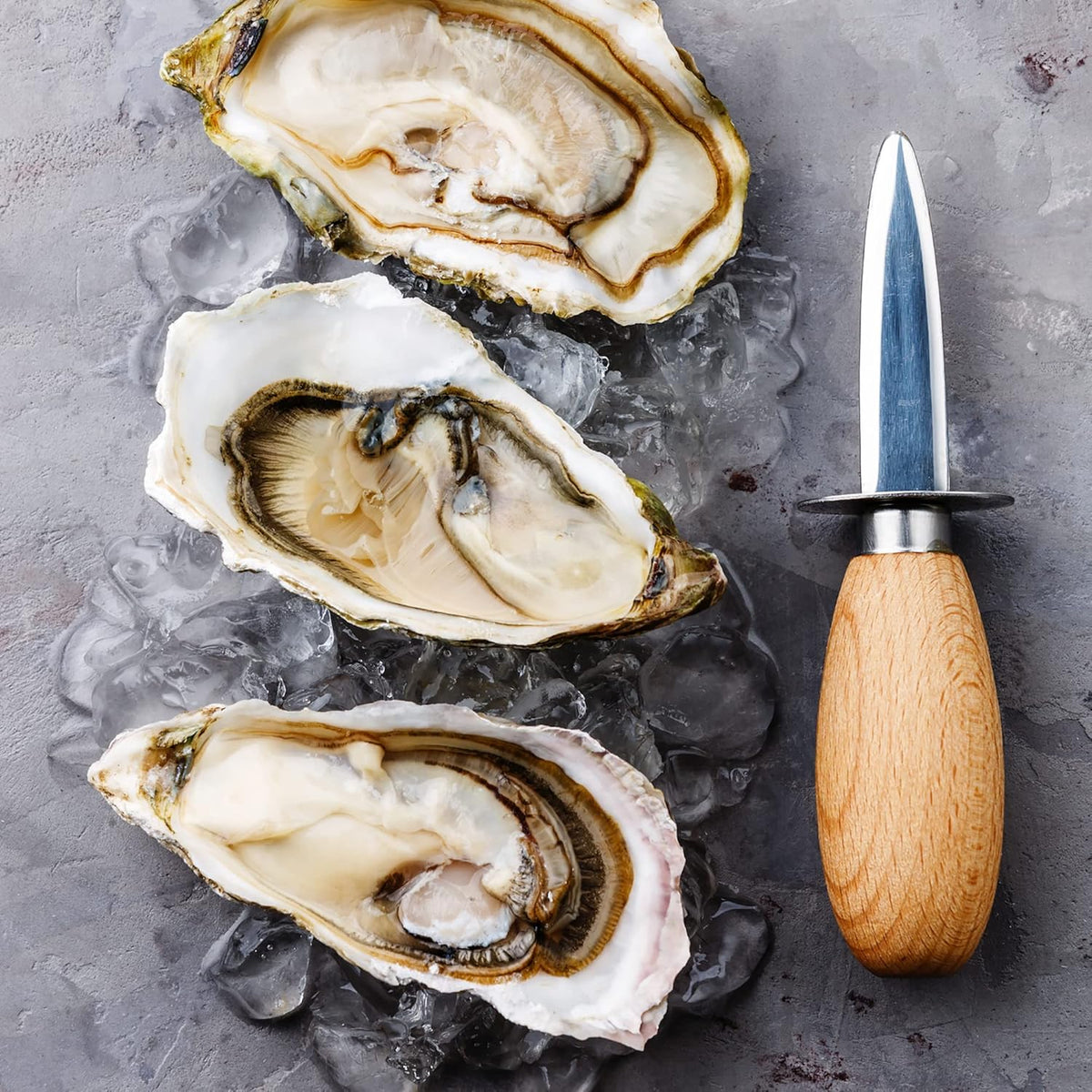Fox Run Nantucket Seafood Knives, 1.25 x 1.25 x 6 inches, Oyster Knife: Wood Handle