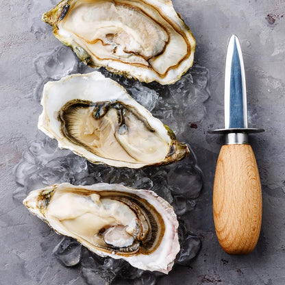 Fox Run Nantucket Seafood Knives, 1.25 x 1.25 x 6 inches, Oyster Knife: Wood Handle