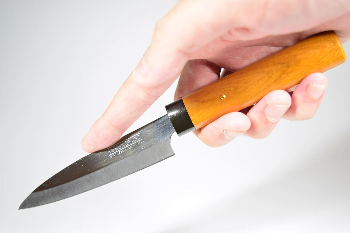 Fruit Knife Japanese Paring Knife with Sheath 8.5” Stainless Steel Blade | Seki Japan Wooden Knife Japanese Petty Knife