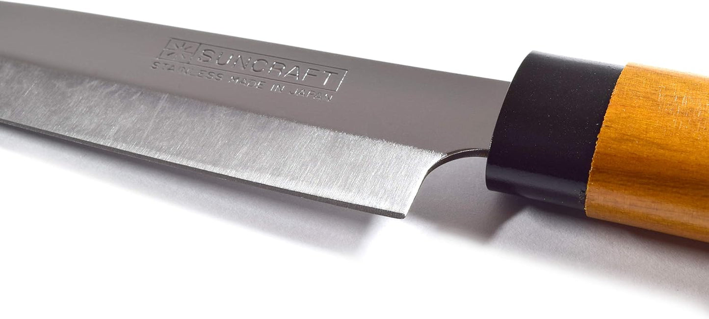 Fruit Knife Japanese Paring Knife with Sheath 8.5” Stainless Steel Blade | Seki Japan Wooden Knife Japanese Petty Knife