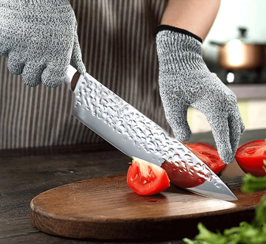 Cutting Gloves,3 Pairs Food Grade Level 5 Protection, Safety Kitchen Cut Gloves for Oyster Shucking, Fish Fillet Processing, Mandolin Slicing, Meat Cutting and Wood Carving(Gray-Large)