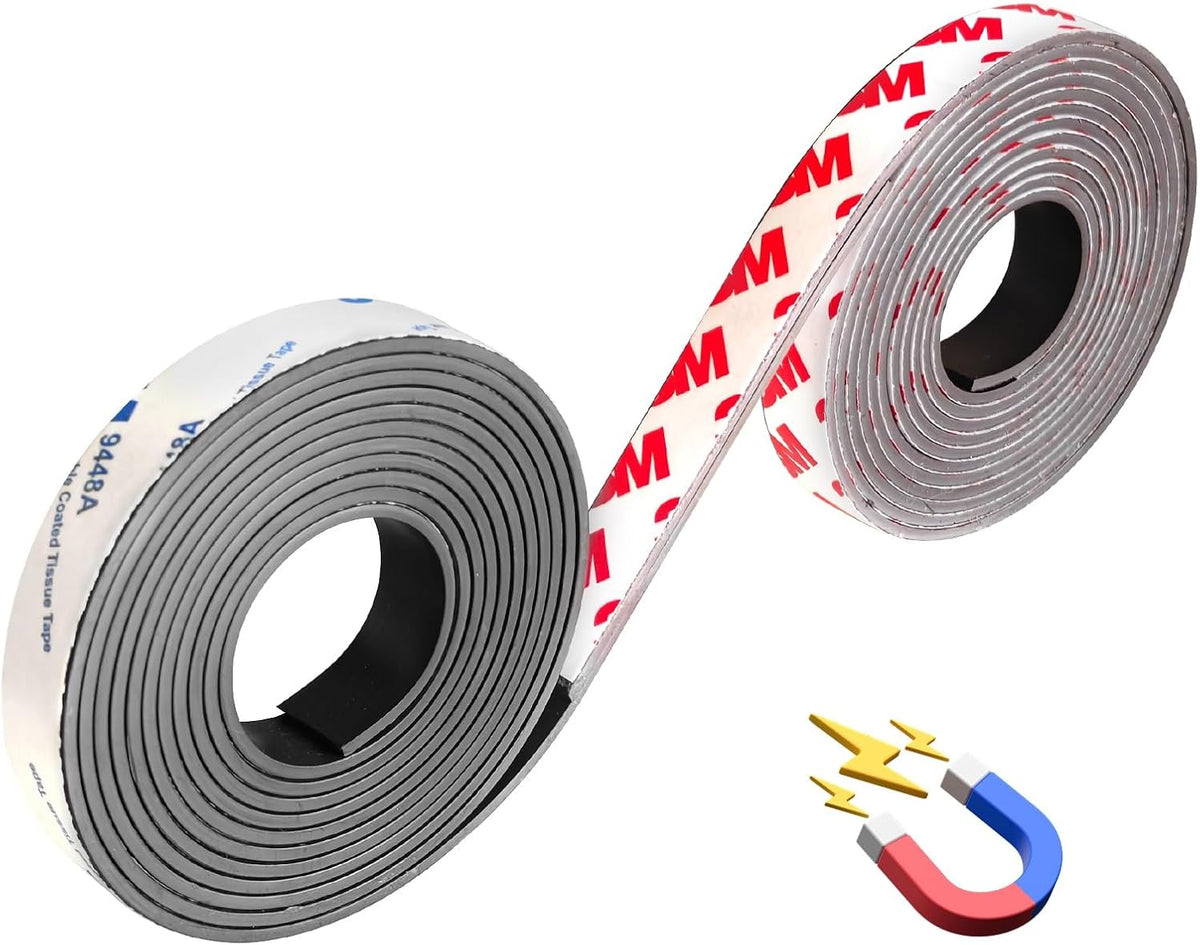16 Feet Magnetic Strips with Adhesive Backing,Magnets Tape for Crafts,Flat Package (0.5X12") Strong Sticky Magnets