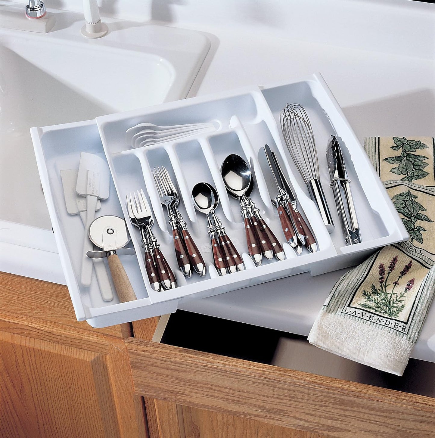 Cutlery Tray, Large, White