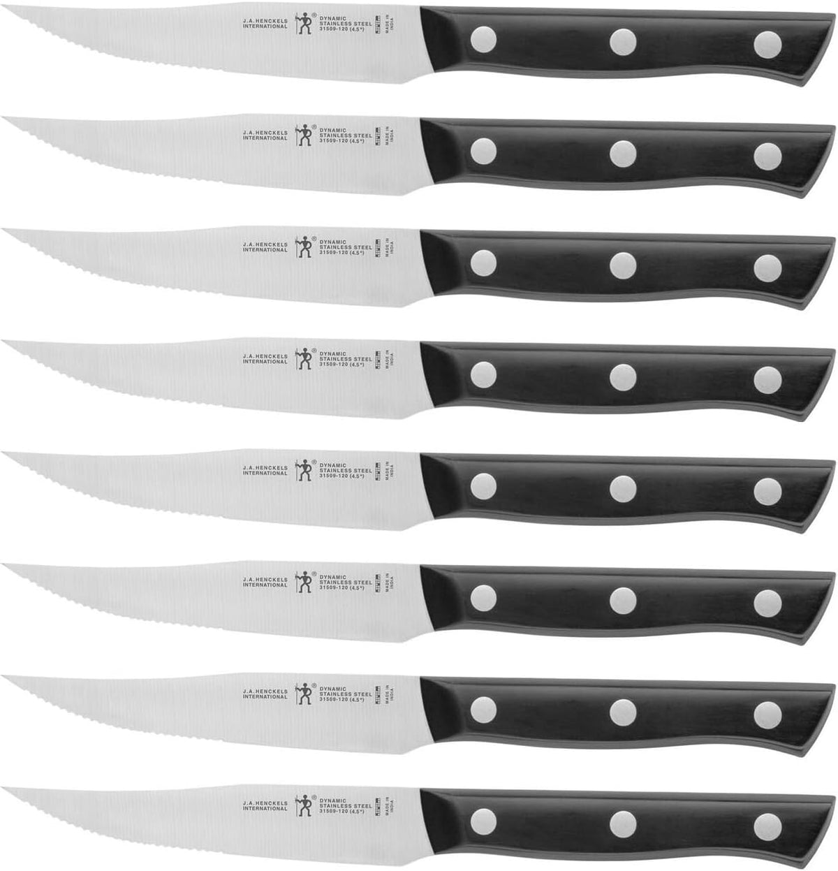 Dynamic Razor-Sharp Steak Knife Set of 4, German Engineered Informed by 100+ Years of Mastery