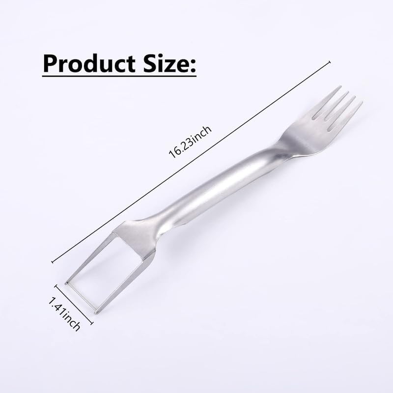 2-in-1 Stainless Steel Fruit Cutter, 2024 New Watermelon Fork Slicer Cutter Slicer Tool, Dual Head Fruit Forks Slicer Knife for Home Kitchen Gadget
