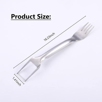 2-in-1 Stainless Steel Fruit Cutter, 2024 New Watermelon Fork Slicer Cutter Slicer Tool, Dual Head Fruit Forks Slicer Knife for Home Kitchen Gadget