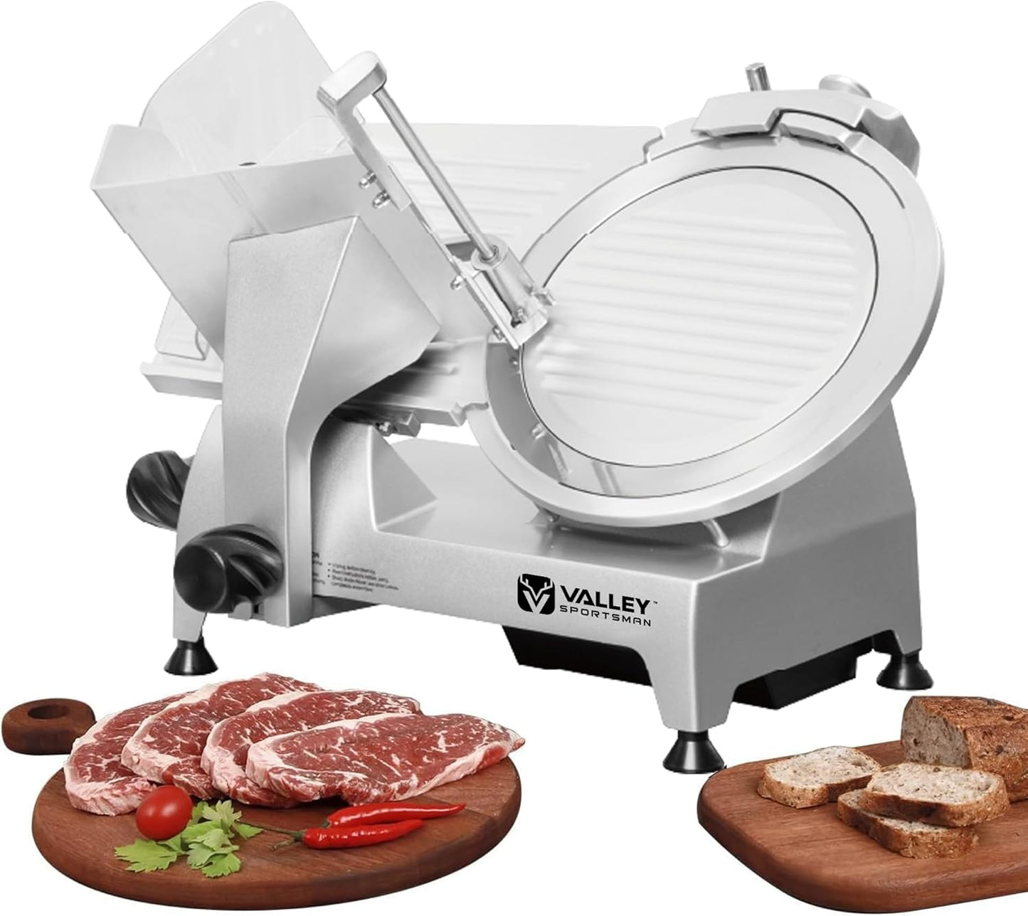 8" Commercial Meat Slicer Built-in Sharpener | Electric Meat Slicer, 1/4 HP, Italian Carbon Steel Blade, Adjustable Thickness, Deli Meat Slicer for Meat, Cheese, Bread
