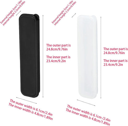 2Pcs Simple Utensil Holder with Lid, Portable Flatware Box Travel Tableware Storage Case, Simple Tableware Storage Box Case for Cutlery Kit (White、Black)
