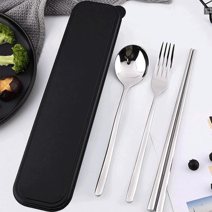 2Pcs Simple Utensil Holder with Lid, Portable Flatware Box Travel Tableware Storage Case, Simple Tableware Storage Box Case for Cutlery Kit (White、Black)