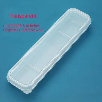 2Pcs Simple Utensil Holder with Lid, Portable Flatware Box Travel Tableware Storage Case, Simple Tableware Storage Box Case for Cutlery Kit (White、Black)