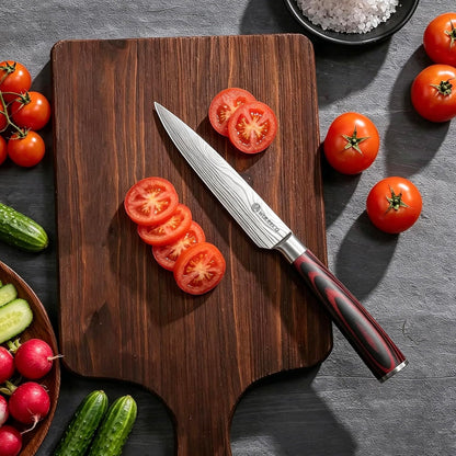 Utility Knife, 5 Inch Chef Knife, Ultra Sharp Kitchen Knife with High Carbon Stainless Steel Blade, Multipurpose Kitchen Knife with Ergonomic Pakkawood Handle and Gift Box