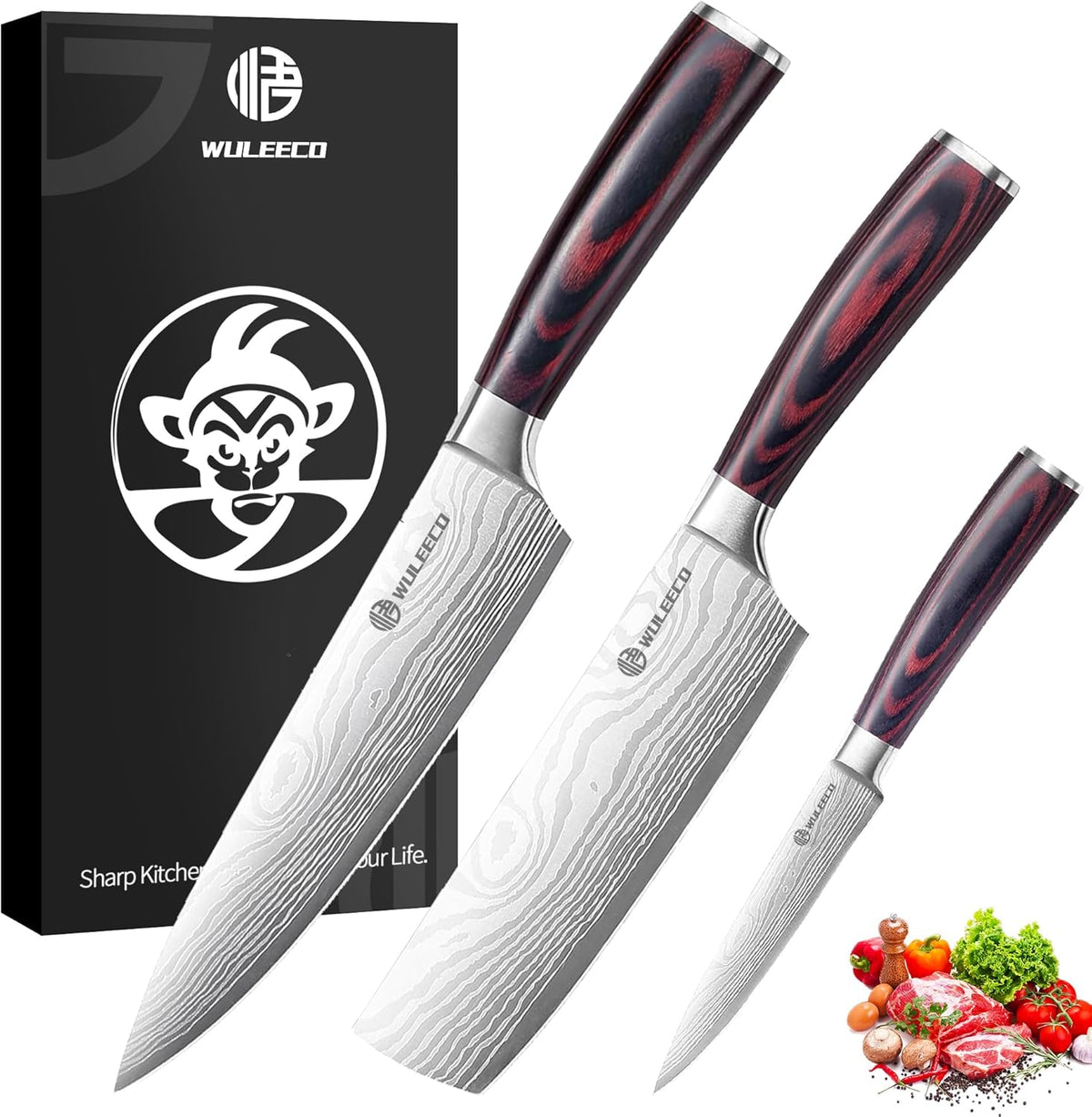 Utility Knife, 5 Inch Chef Knife, Ultra Sharp Kitchen Knife with High Carbon Stainless Steel Blade, Multipurpose Kitchen Knife with Ergonomic Pakkawood Handle and Gift Box