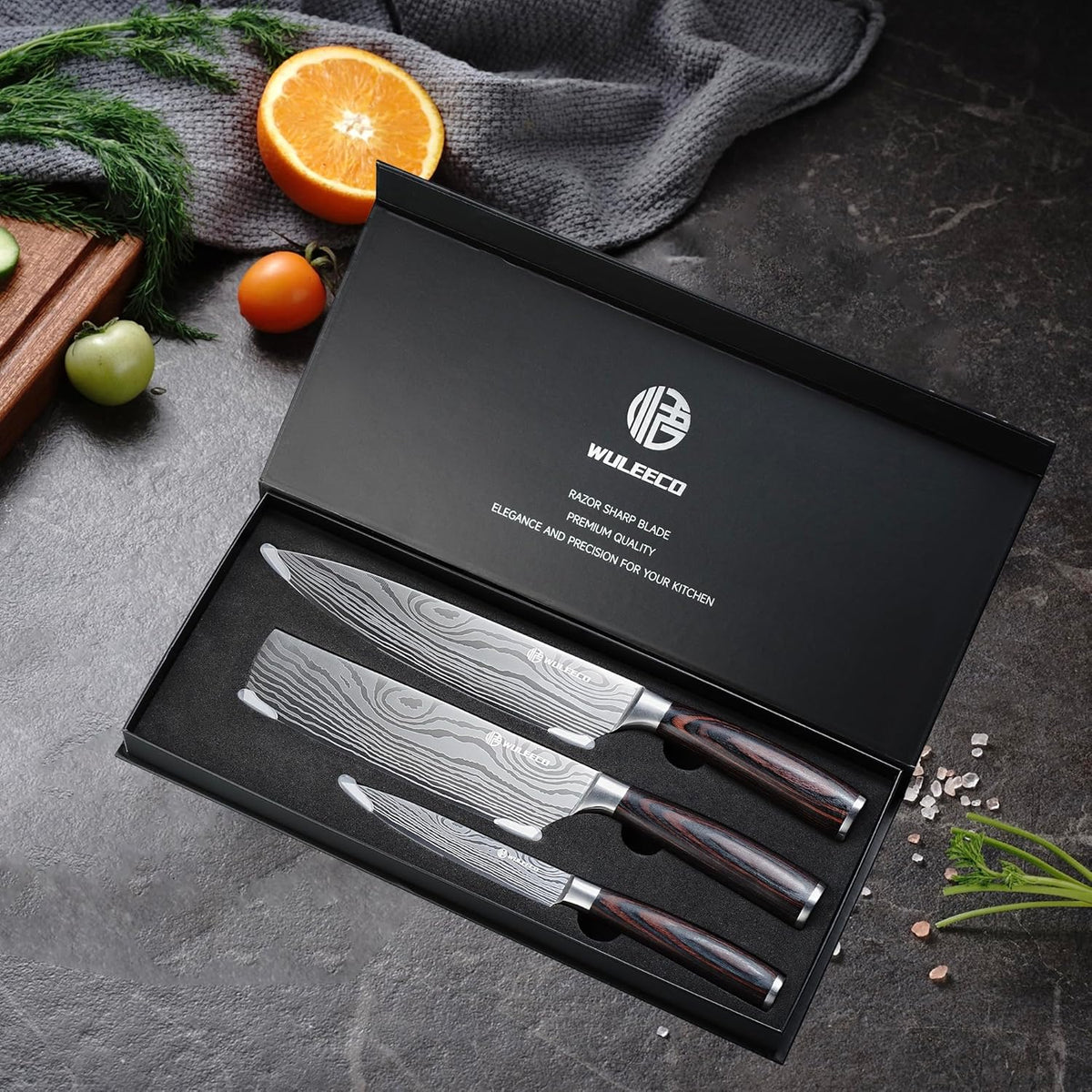 Utility Knife, 5 Inch Chef Knife, Ultra Sharp Kitchen Knife with High Carbon Stainless Steel Blade, Multipurpose Kitchen Knife with Ergonomic Pakkawood Handle and Gift Box
