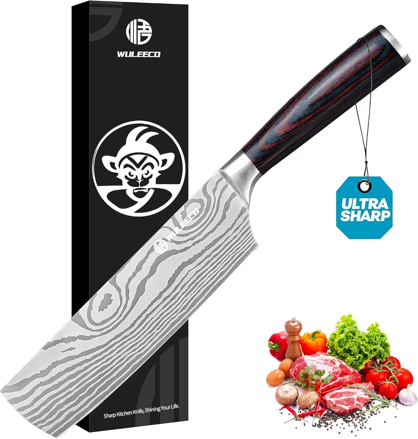 Utility Knife, 5 Inch Chef Knife, Ultra Sharp Kitchen Knife with High Carbon Stainless Steel Blade, Multipurpose Kitchen Knife with Ergonomic Pakkawood Handle and Gift Box