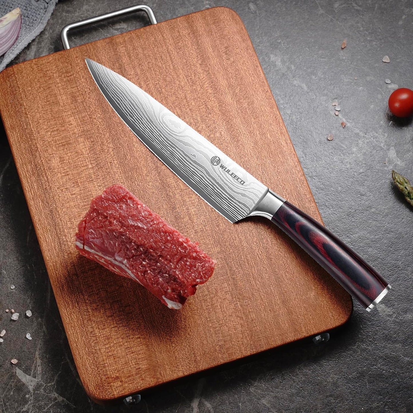 Utility Knife, 5 Inch Chef Knife, Ultra Sharp Kitchen Knife with High Carbon Stainless Steel Blade, Multipurpose Kitchen Knife with Ergonomic Pakkawood Handle and Gift Box