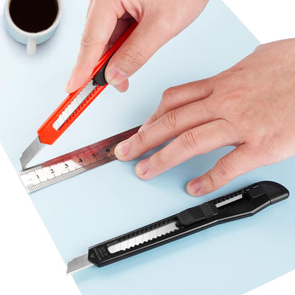 24Pack Box Cutters (9MM Wide Blade Cutter) Utility Knife Box Cutter Retractable, Compact, Extended Use for Heavy Duty Office, Home, Arts Crafts, Hobby(Mix)