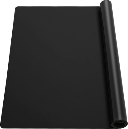 35.6x23.5 Inch Extra Large Silicone Mats for Kitchen Counter, 2MM Thick Heat Resistant Coffee Mat Bar Mat, Glass Top Stove Cover Countertop Protector for Air Fryer, Baking, Crafts, Black